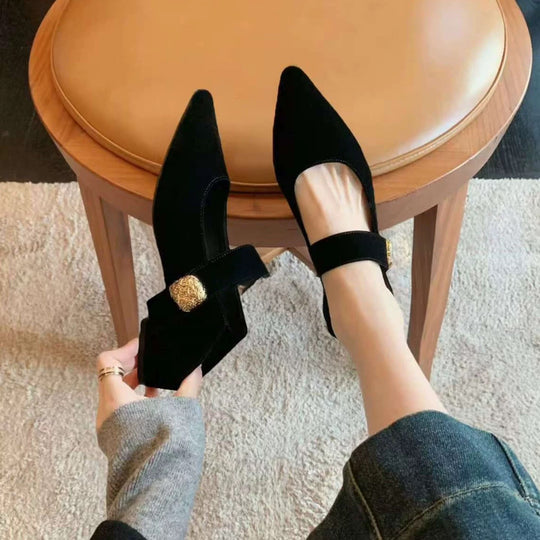 Damen elegante Ballerinas mit modischer Riemchenverzierung und hochwertigem Obermaterial EB