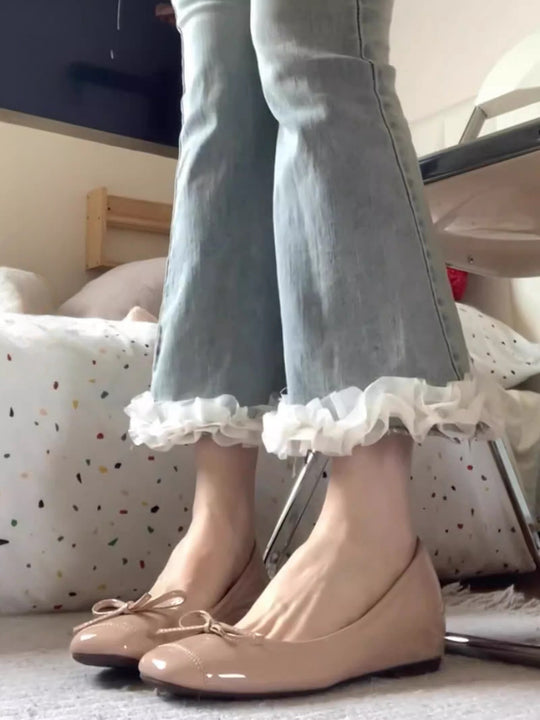 Damen Ballerinas mit verspieltem Schleifen-Design EB