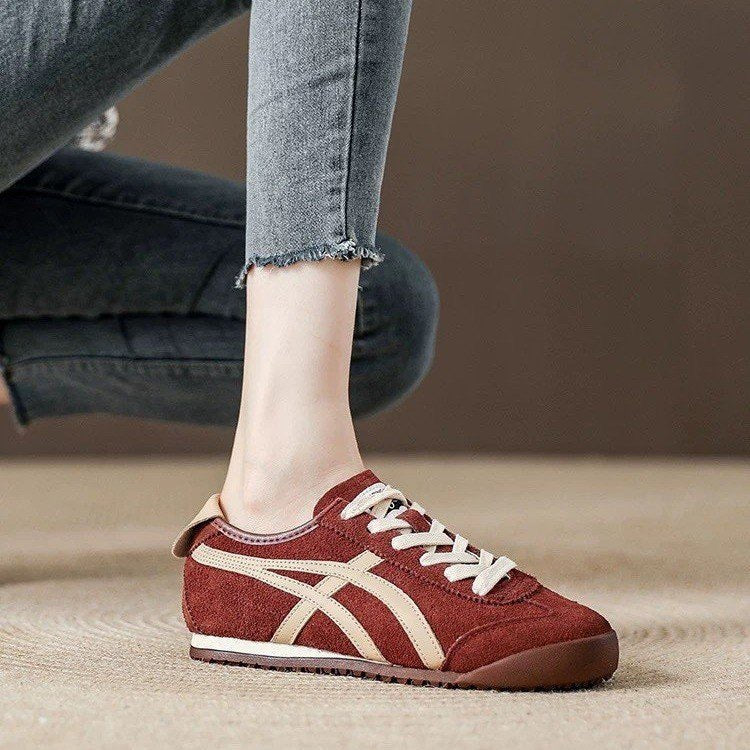 Damen Sportliche Sneaker aus hochwertigem Veloursleder mit sicherem Halt und bequemer Dämpfung EB