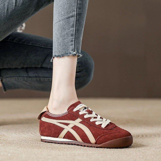 Damen Sportliche Sneaker aus hochwertigem Veloursleder mit sicherem Halt und bequemer Dämpfung EB