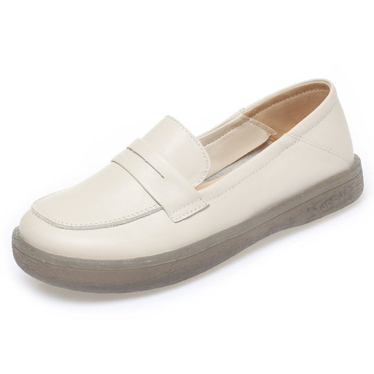 Damen Mokassins mit elegantem Lederobermaterial und bequemer Sohle EB