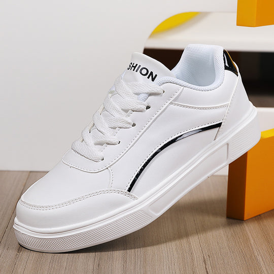 Unisex nan urbaner niedriger City-Sneaker mit veganem Kunstleder, dezenter Metallic-Zierkante und stoßdämpfender EVA-Laufsohle EB