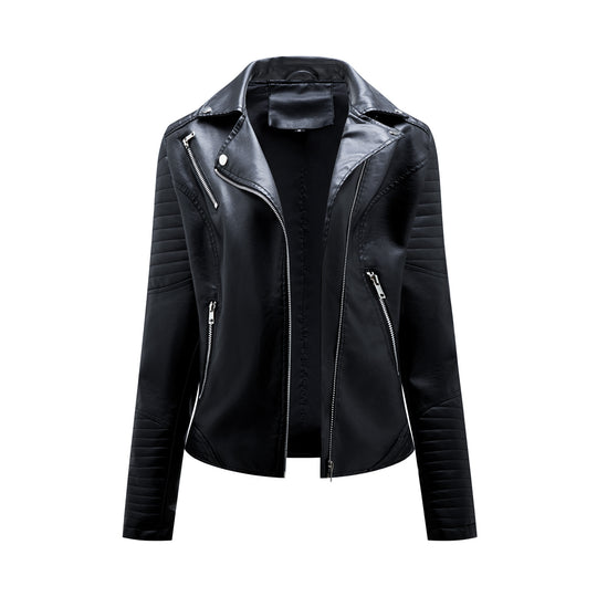 Damen Bikerjacke mit modischen Steppdetails und asymmetrischem Reißverschluss EB