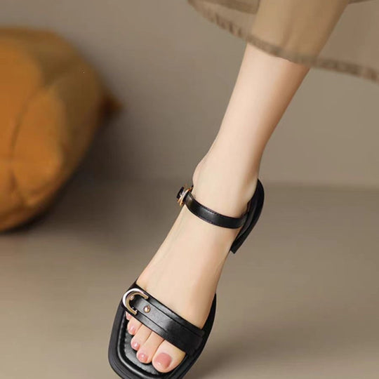 Damen Elegante Riemchen-Sandaletten mit modischer Schnalle EB
