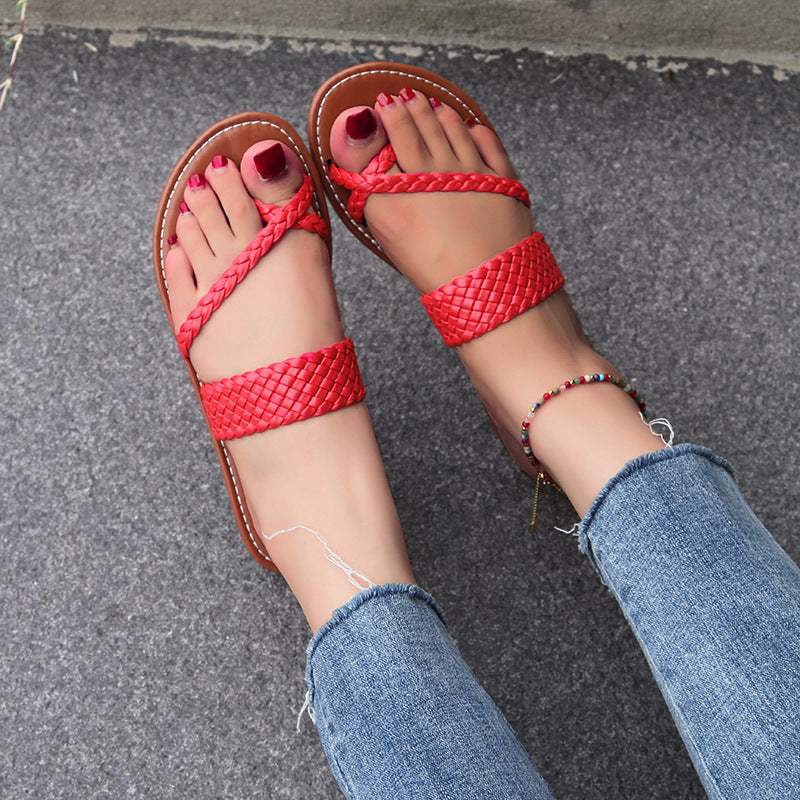 Damen geflochtene Sandalen EB