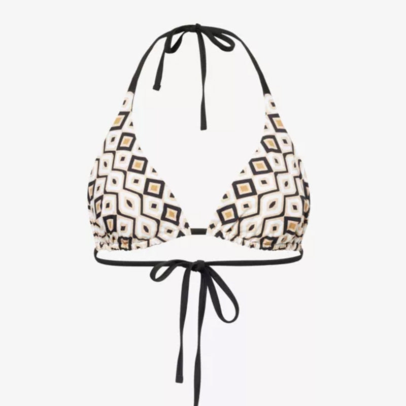 Damen Triangel-Bikini mit verstellbaren Trägern und geometrischem Muster EB