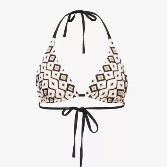 Damen Triangel-Bikini mit verstellbaren Trägern und geometrischem Muster EB