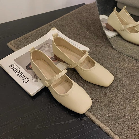 Damen Ballerinas mit elegantem Riemchen und hochwertiger Oberflächenstruktur EB