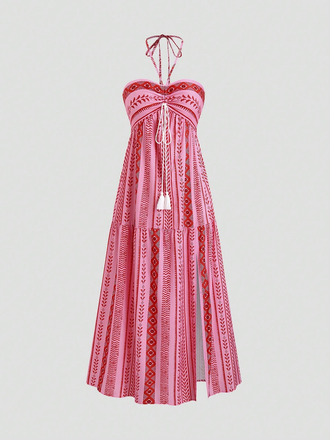 Damen Boho Maxikleid mit Trägern EB