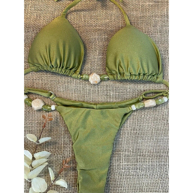 Damen Triangel-Bikini mit eleganten Verzierungen EB