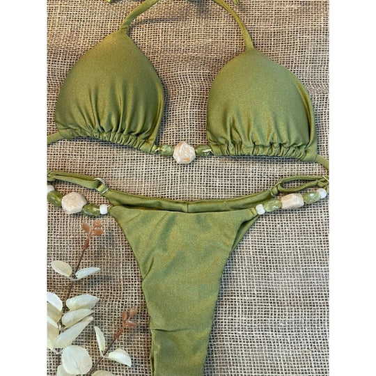 Damen Triangel-Bikini mit eleganten Verzierungen EB