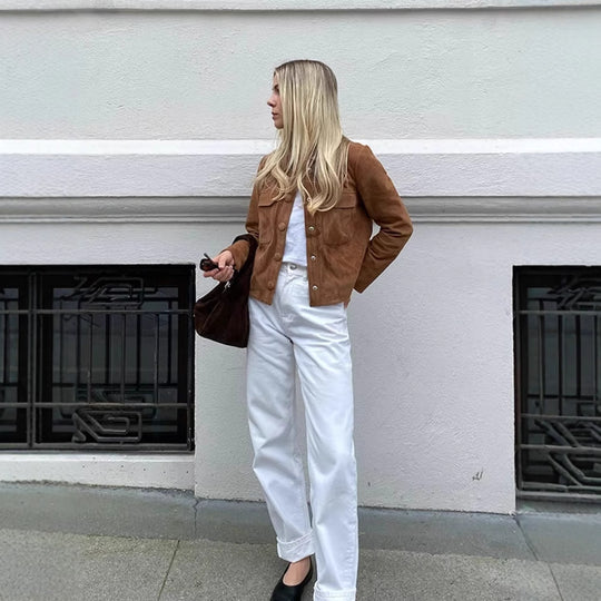 Damen Kunstlederjacke im modischen Oversized-Schnitt mit praktischen Taschen EB