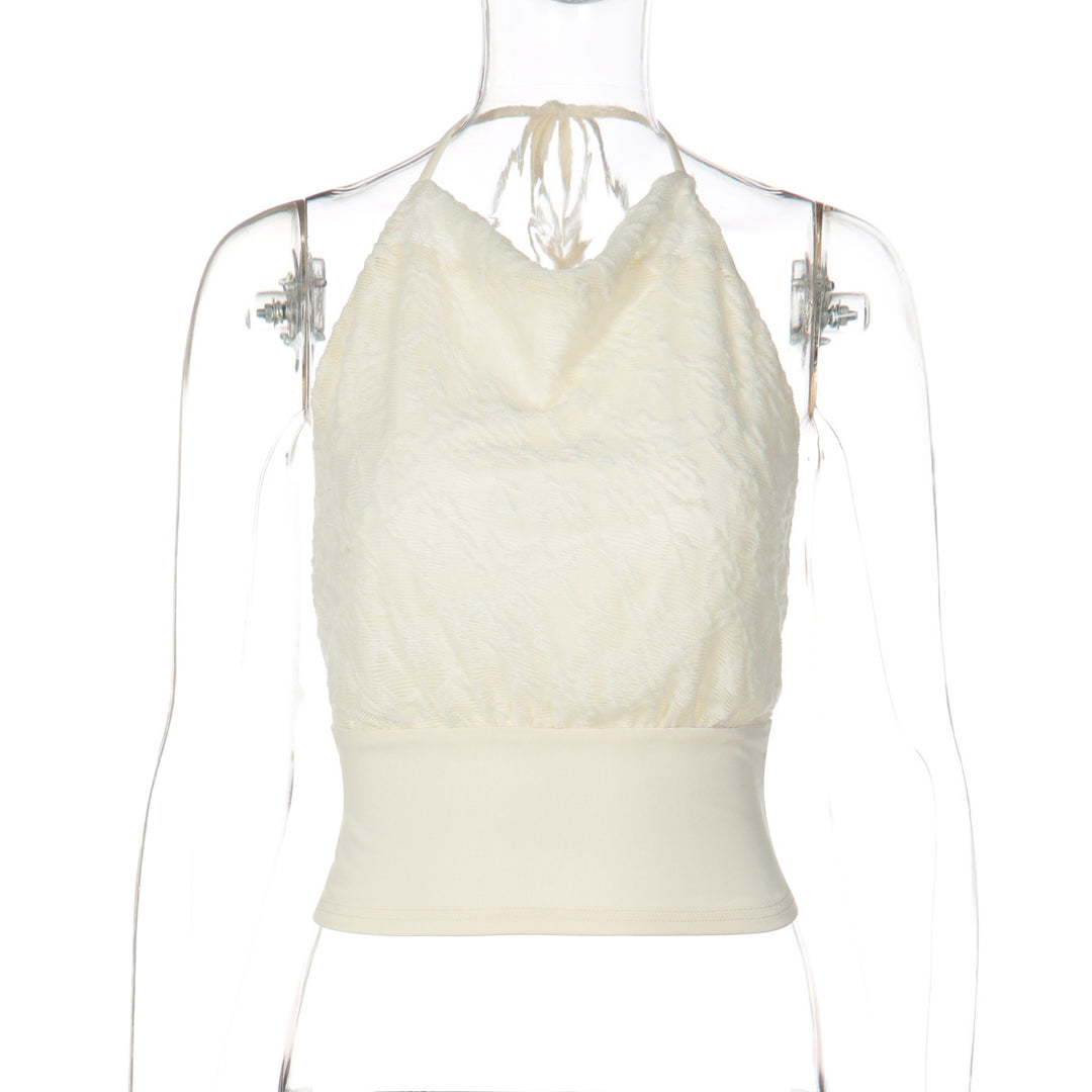 Damen Halter-Top mit raffiniertem Stoffmix EB