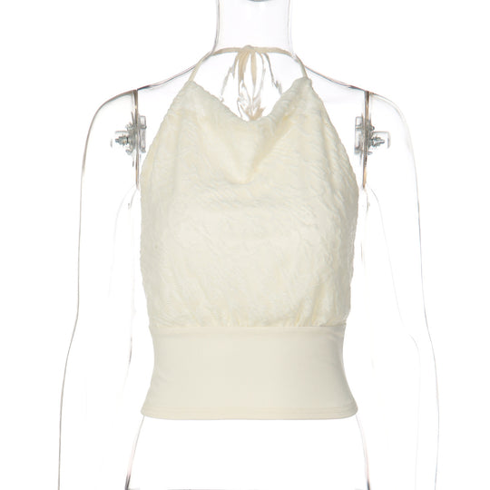 Damen Halter-Top mit raffiniertem Stoffmix EB