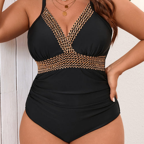 Damen Eleganter Badeanzug mit verziertem Bund EB