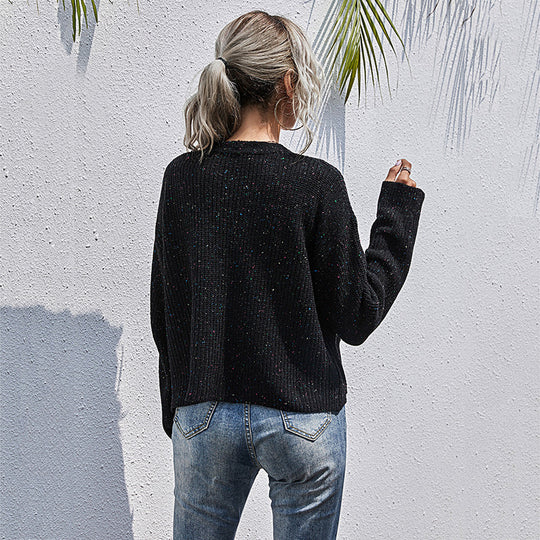 Damen lässiger Strickcardigan mit Knopfdetails und weit geschnittenen Ärmeln EB