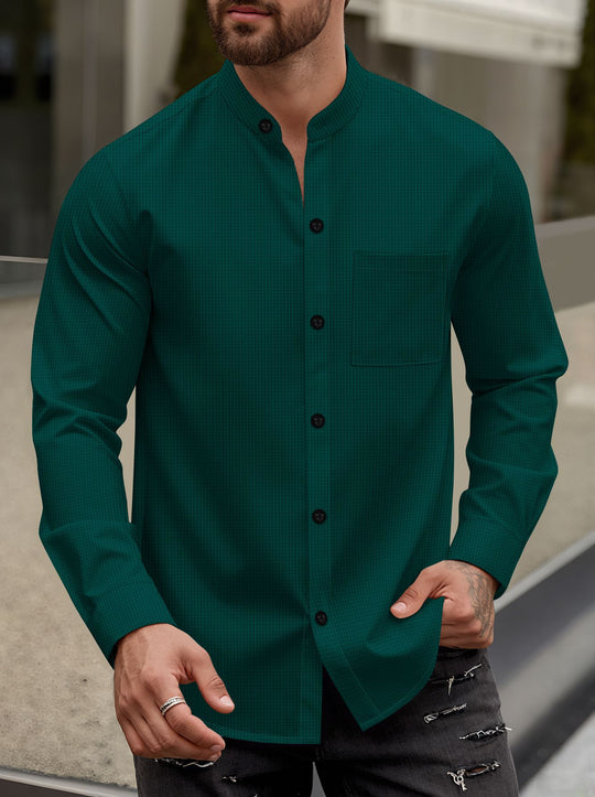 Herren Elegantes Hemd mit Stehkragen EB
