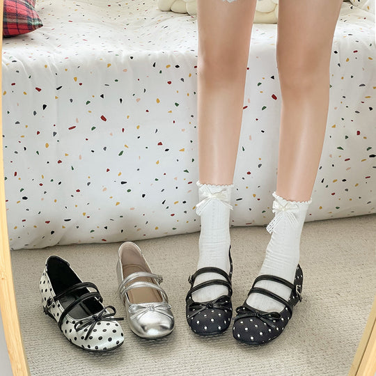 Damen Ballerinas mit komfortablem Fußbett und dekorativem Riemen EB