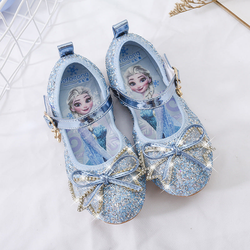 Mädchen Glitzernde Ballerina-Schuhe mit Schleifen- und Strassverzierungen EB