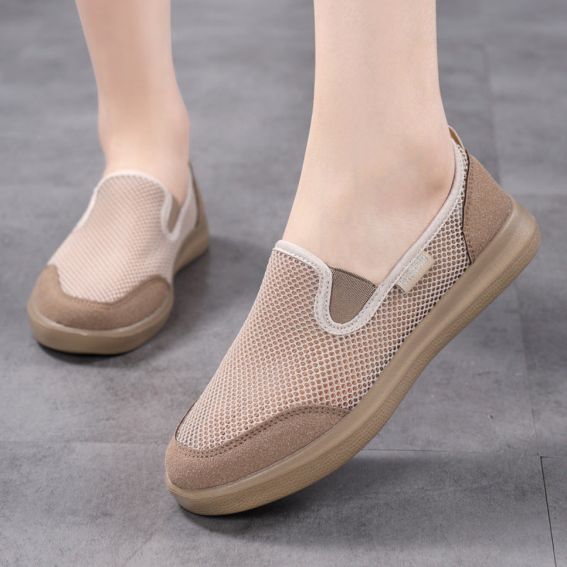 Damen Atmungsaktive Slip-On Sneakers mit elastischer Sohle EB