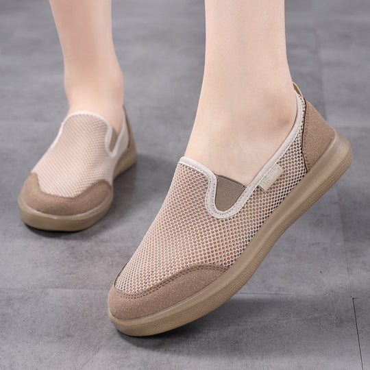 Damen Atmungsaktive Slip-On Sneakers mit elastischer Sohle EB
