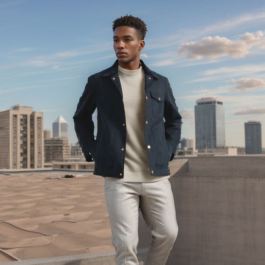 Herren lässige Baumwolljacke im Worker-Stil EB