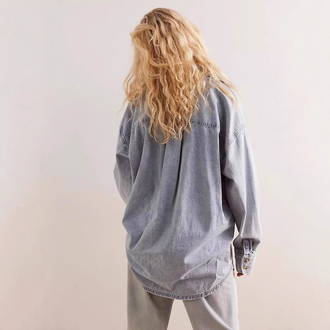 Damen Oversized Denim Hemd EB