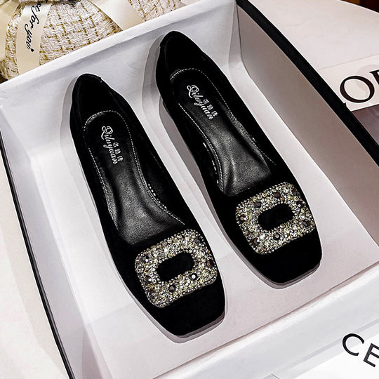 Damen elegante Ballerinas mit funkelndem Schmuck EB