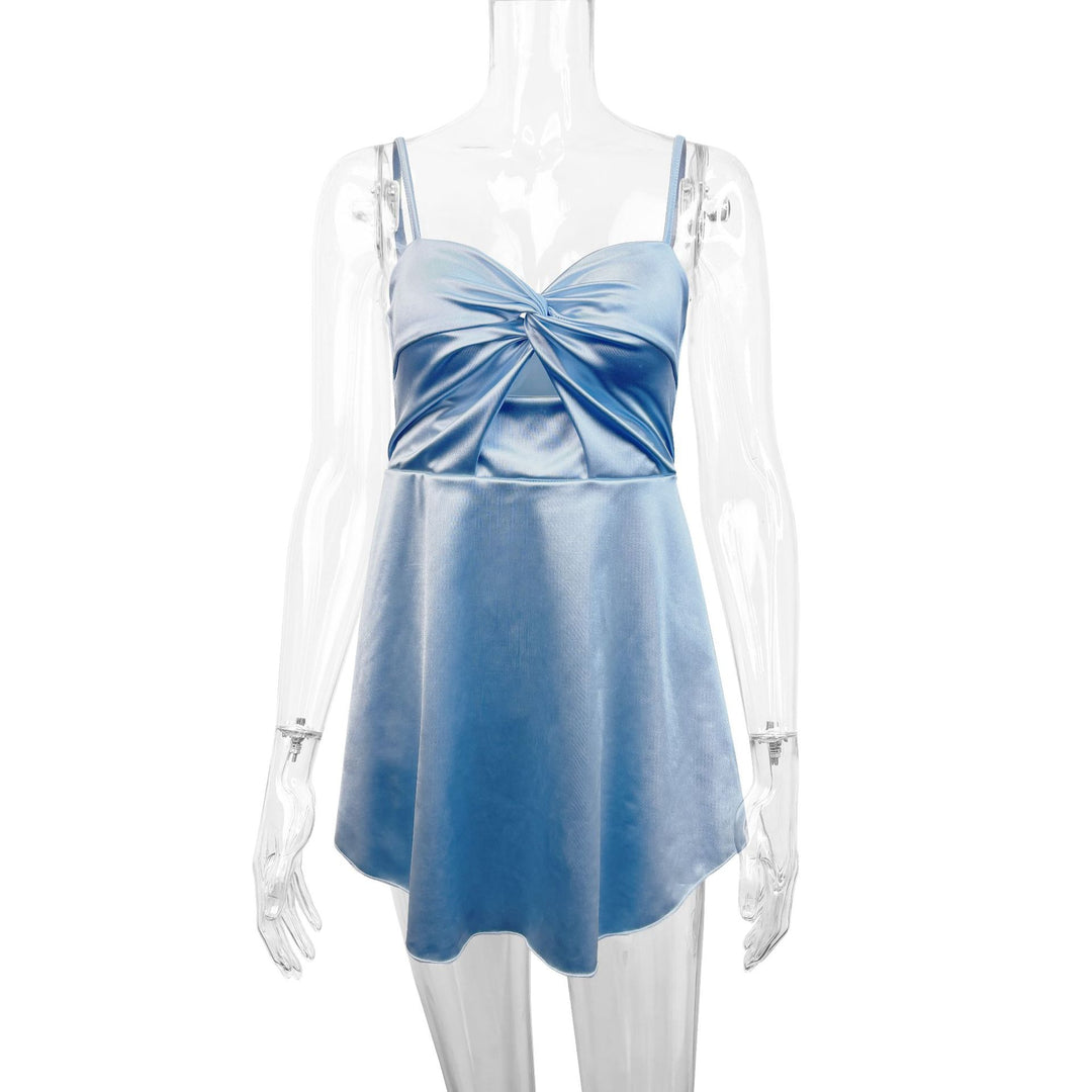 Damen Sommerliches Kleid mit raffinierter Drapierung und verstellbaren Trägern EB