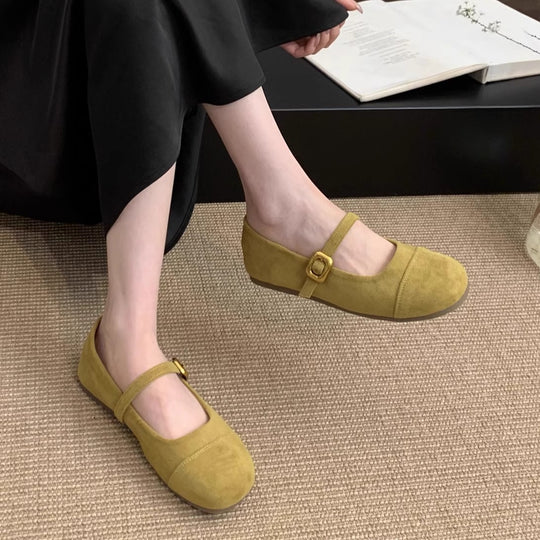Damen Ballerinas mit verstellbarem Riemen und weichem Innenfutter EB