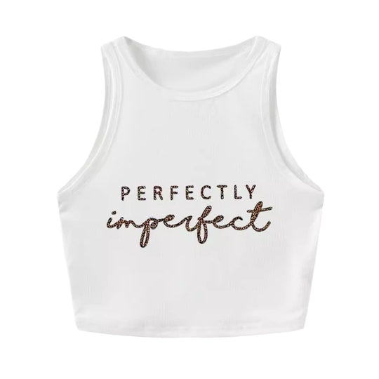Damen Crop-Top mit auffälligem Schriftzug und körpernahem Schnitt EB