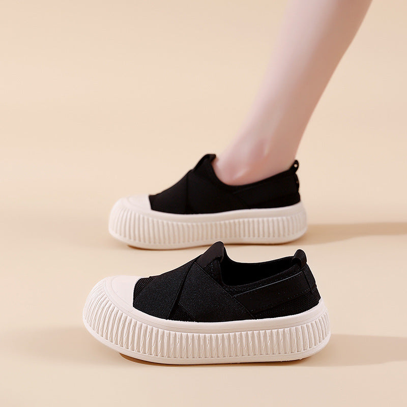 Damen modische Slip-On Sneakers mit elastischem X-Design und rutschfester Sohle EB