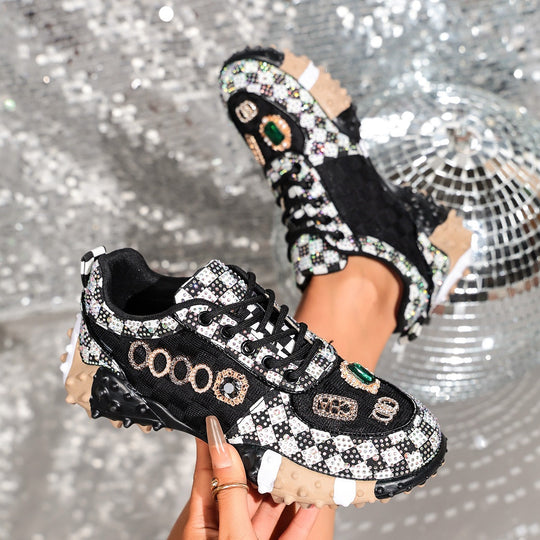 Damen Elegante Strass-Sneaker EB