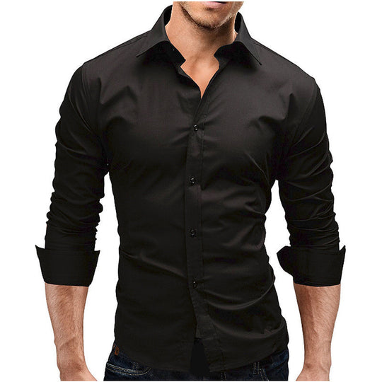 Herren nan tailliertes Businesshemd mit Cutaway-Kragen und Stretch-Baumwollmix EB