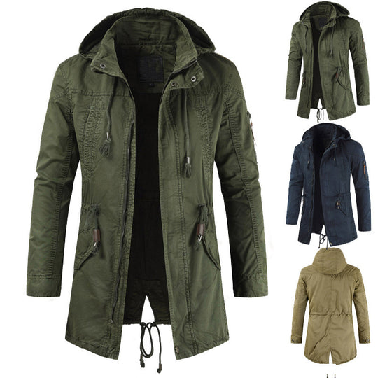 Herren Funktionsjacke mit praktischem Reißverschluss und verstellbarer Kapuze EB