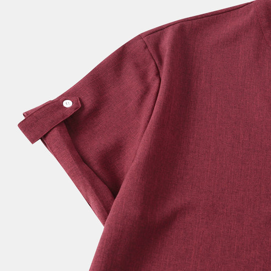 Herren Kurzarm-Hemd mit innovativem Henley-Kragen und lässigem Design EB