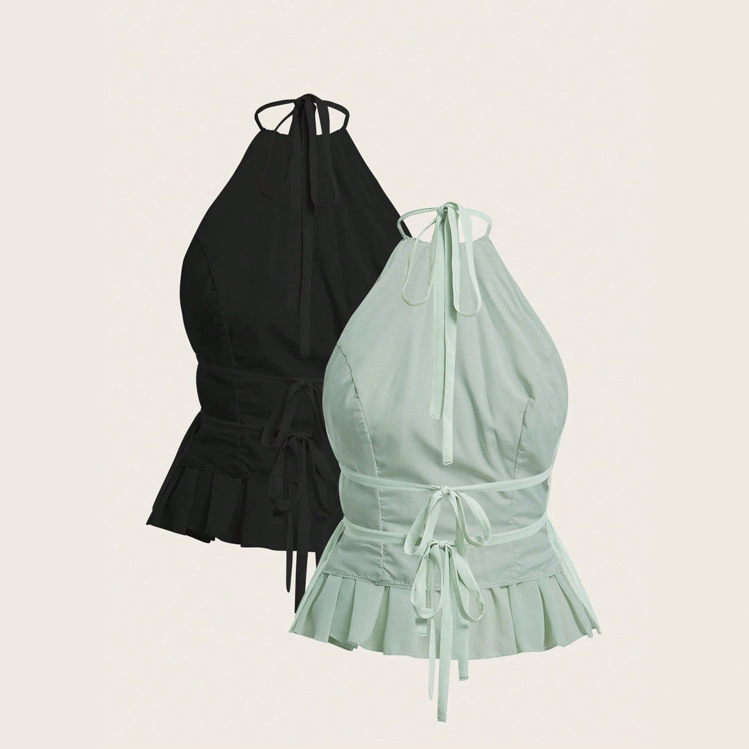 Damen Charmantes Schleifen-Top mit Rüschendetails EB