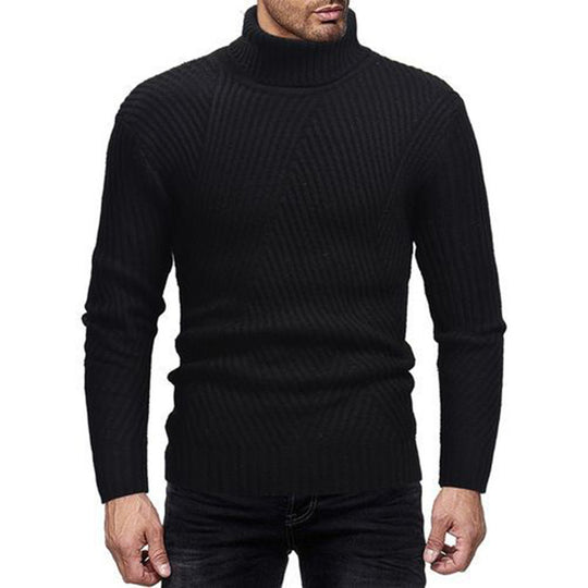 Herren Rollkragenpullover mit strukturiertem Rippdesign EB