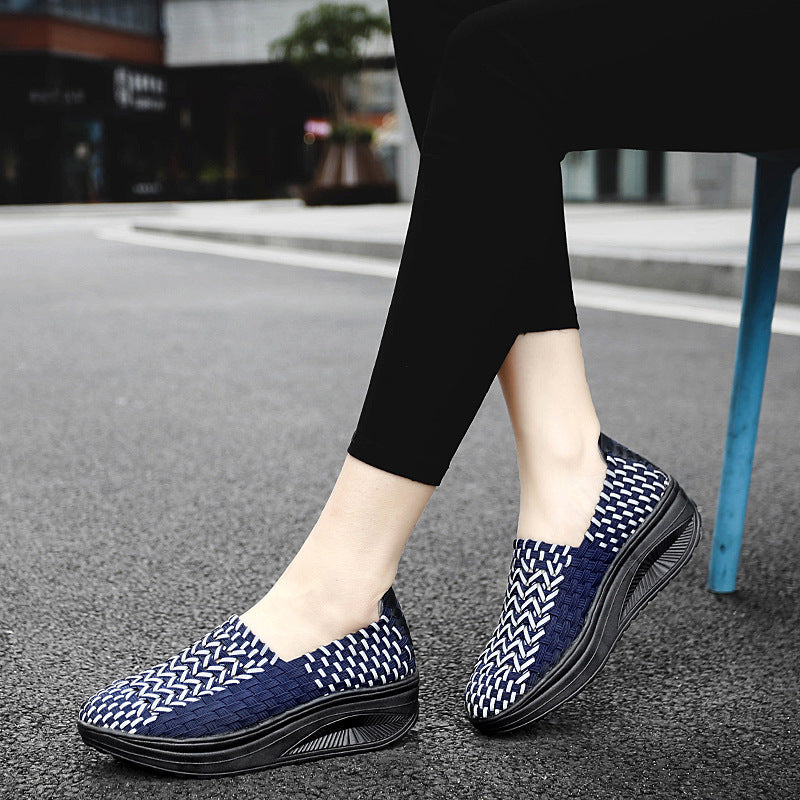 Damen Atmungsaktive Slip-On Sneakers mit flexiblem Obermaterial und dämpfender Sohle EB