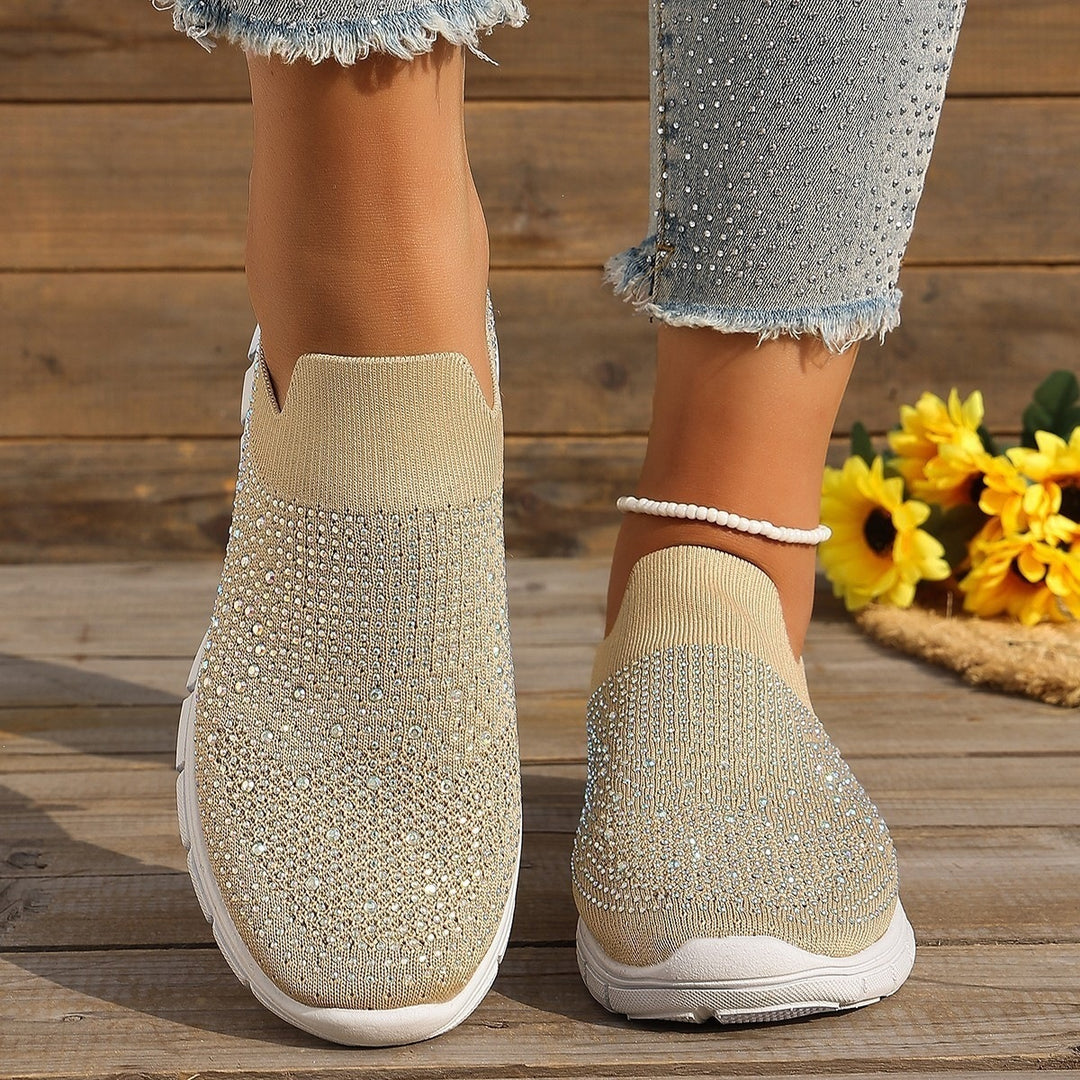 Damen Elegante und funkelnde Slip-On Sneakers EB