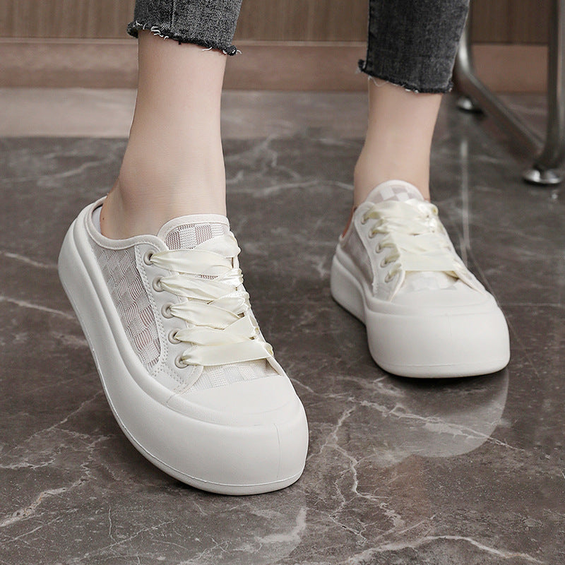 Damen Slip-On Sneakers im modernen Design mit transparentem Obermaterial und bequemer Sohle EB