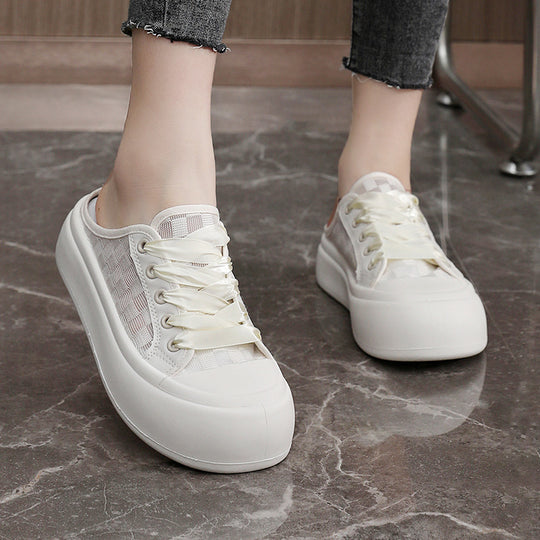 Damen Slip-On Sneakers im modernen Design mit transparentem Obermaterial und bequemer Sohle EB