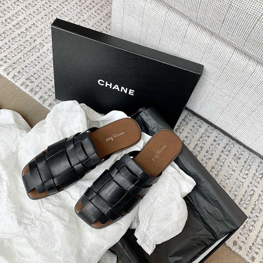 Damen leichte Clogs mit elegantem Flechtmuster und komfortabler Sohle EB