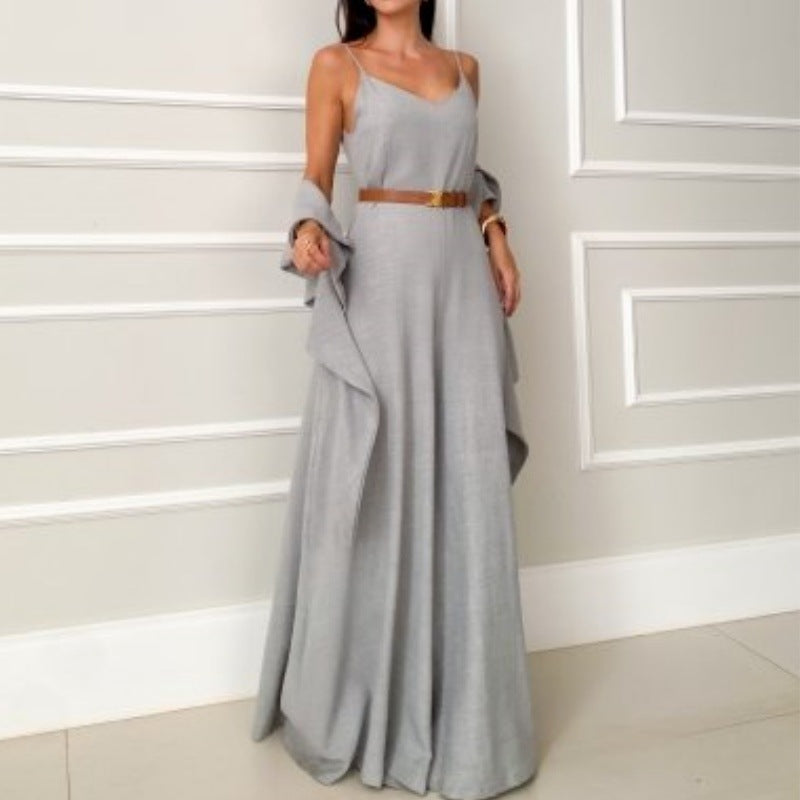 Damen Maxikleid mit asymmetrischem Saum EB