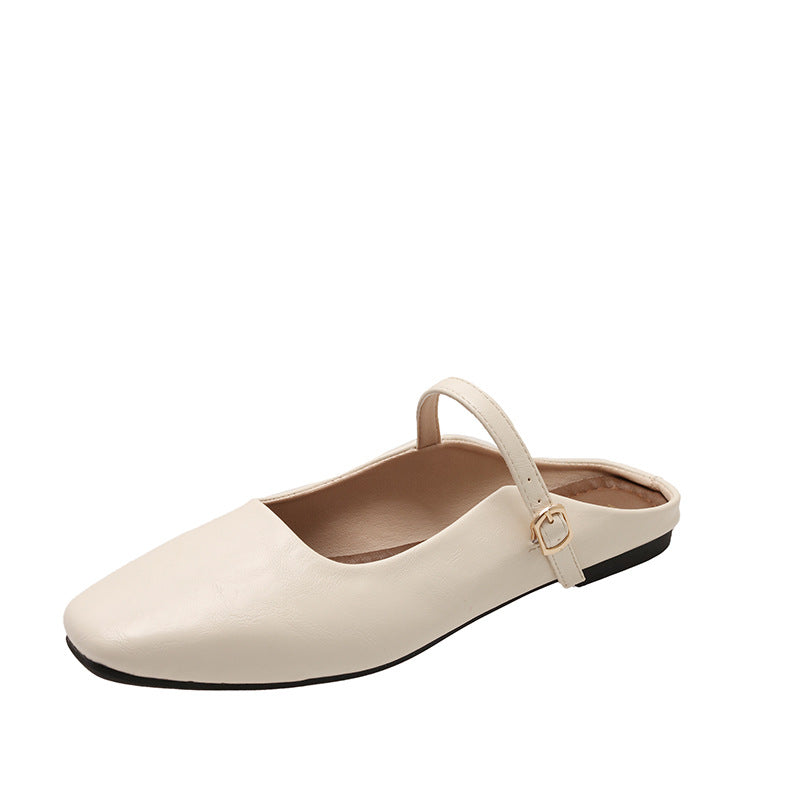 Damen elegante Slingback-Pantoletten aus hochwertigem Leder mit modischem Riemen EB