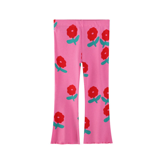 Mädchen Schlagleggings mit fröhlichem Blumenmuster EB
