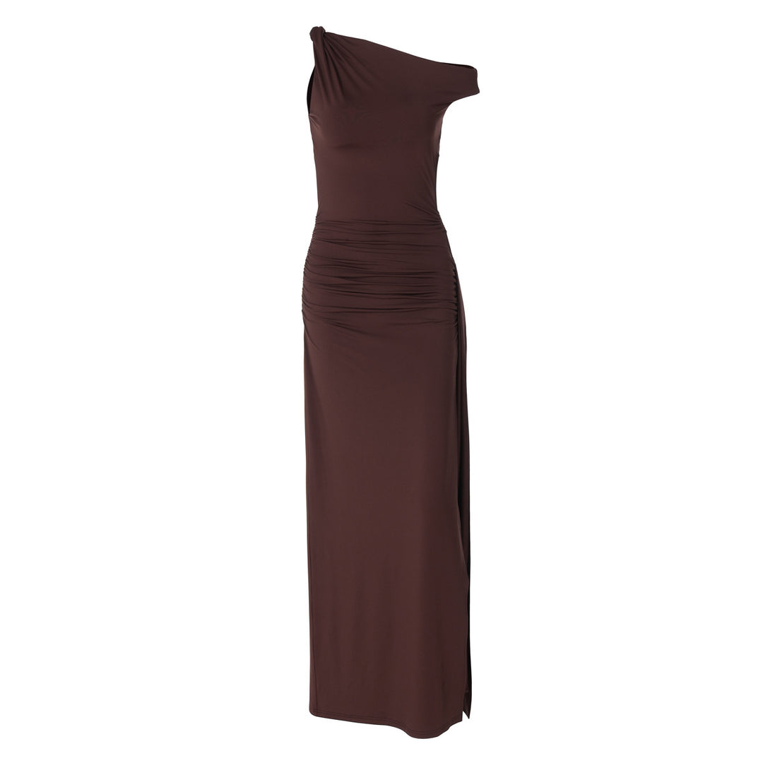 Damen Elegantes Wickelkleid mit gerafftem Einsatz EB