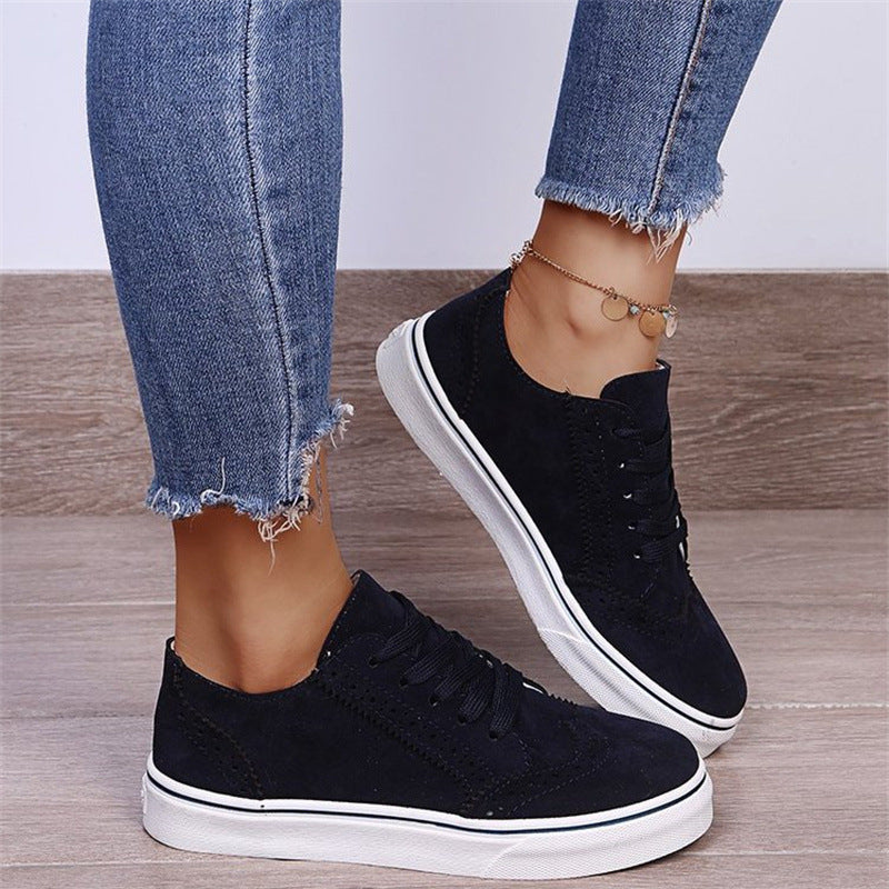 Damen Schnürer-Plateau-Sneaker im Brogue-Stil mit Komfortfußbett EB