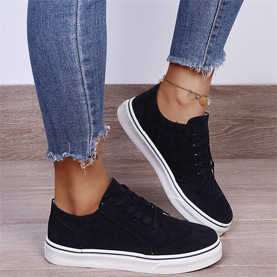 Damen Schnürer-Plateau-Sneaker im Brogue-Stil mit Komfortfußbett EB