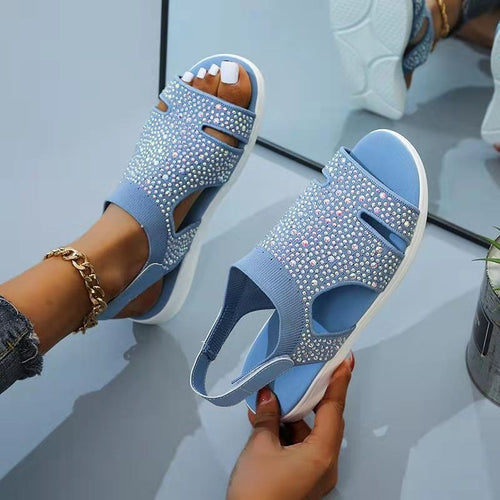Damen Sandalen mit glitzernden Strassdetails EB